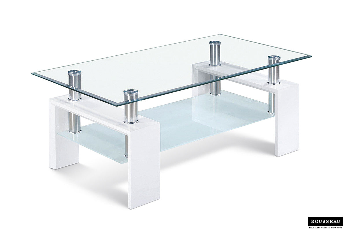 Salontafel 'Alana' Hoogglans wit – breedte 100 cm, diepte 60 cm en hoogte 45 cm – aanzicht 5