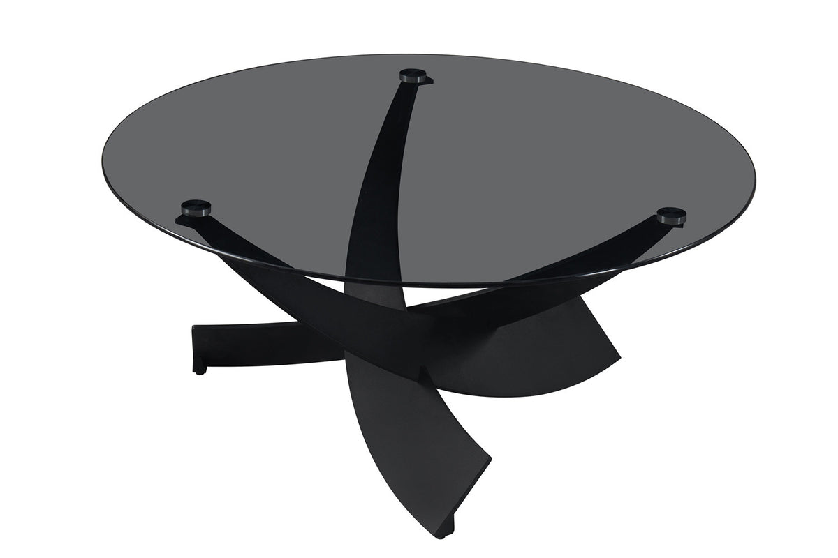 Salontafel 'Weston' Rond Grijs helder glas – breedte 90 cm, diepte 90 cm en hoogte 41 cm – aanzicht 4