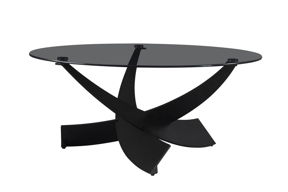Salontafel 'Weston' Rond Grijs helder glas – breedte 90 cm, diepte 90 cm en hoogte 41 cm – aanzicht 6