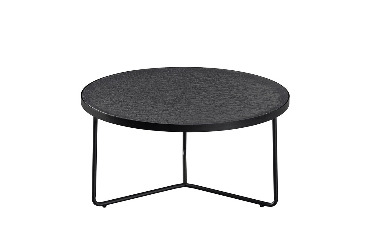 Salontafel 'Melia' Rond Grijs Glas – breedte 50/80 cm, diepte 50/80 cm en hoogte 50/40 cm – aanzicht 4