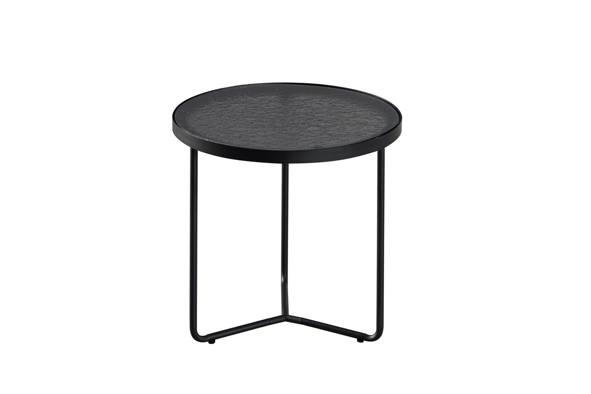 Salontafel 'Melia' Rond Grijs Glas – breedte 50/80 cm, diepte 50/80 cm en hoogte 50/40 cm – aanzicht 5