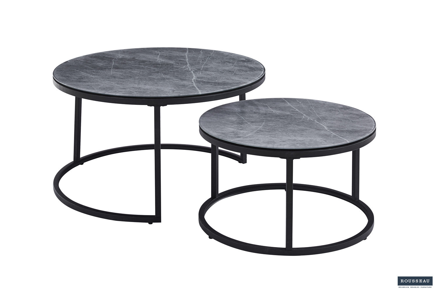 Salontafel 'Boston' Decor Glas Steen Grijs - afbeelding 2