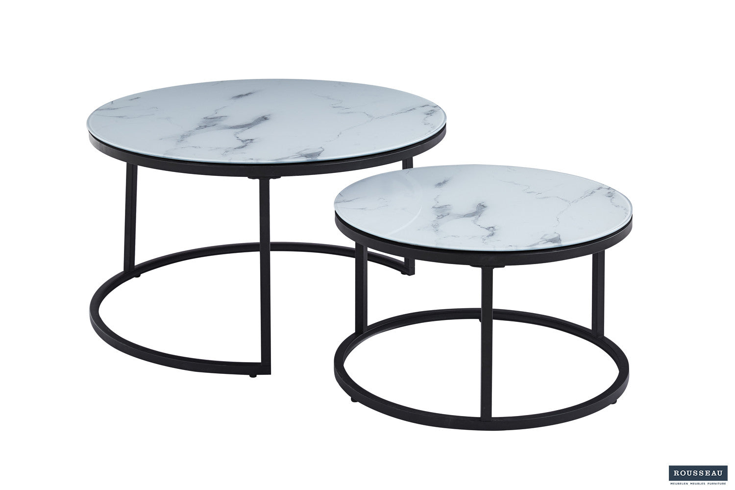 Salontafel 'Boston' Decor Glas Marmer Wit - afbeelding 2