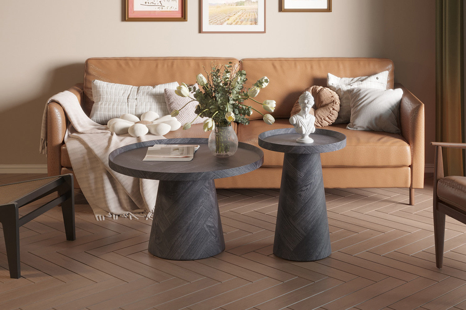 SALE - Salontafel 'Manus' 80 cm Decor Donkergrijs - afbeelding 2