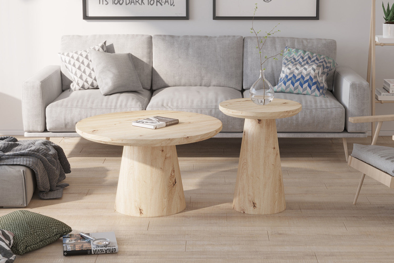 SALE - Salontafel 'Lukas' 80 cm Decor Oude eik - afbeelding 2