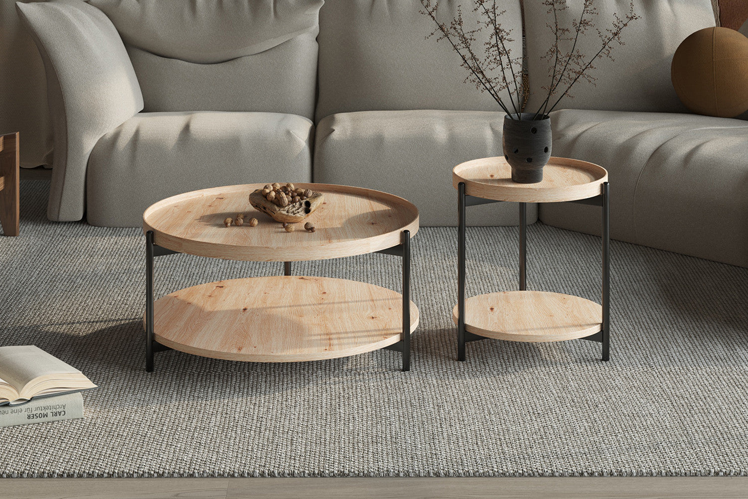 Salontafel 'Dalina' 80 cm Decor Oude eik - afbeelding 2