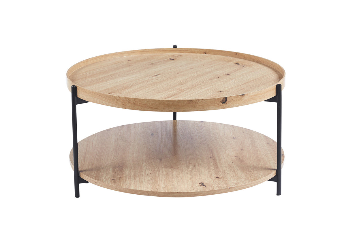 Salontafel 'Dalina' 80 cm Decor Oude eik – breedte 80 cm, diepte 80 cm en hoogte 40 cm – aanzicht 4