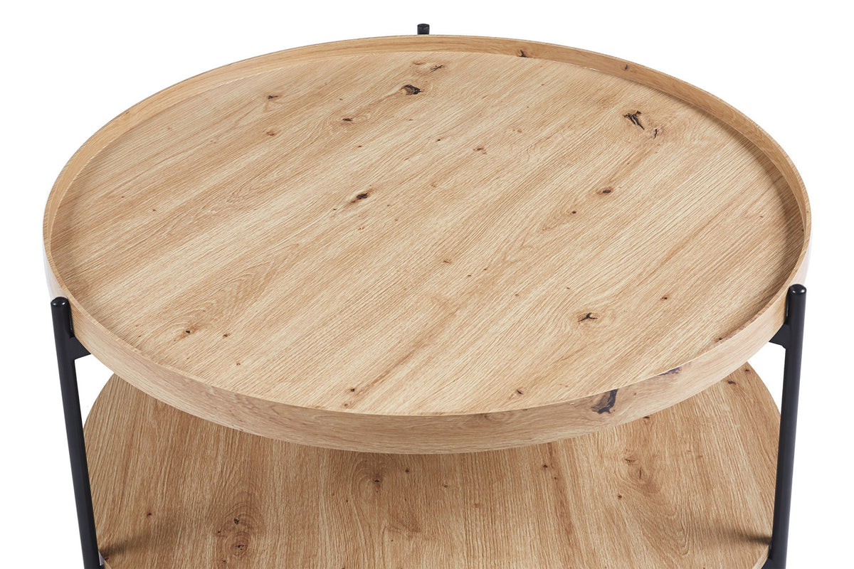Salontafel 'Dalina' 80 cm Decor Oude eik – breedte 80 cm, diepte 80 cm en hoogte 40 cm – aanzicht 5