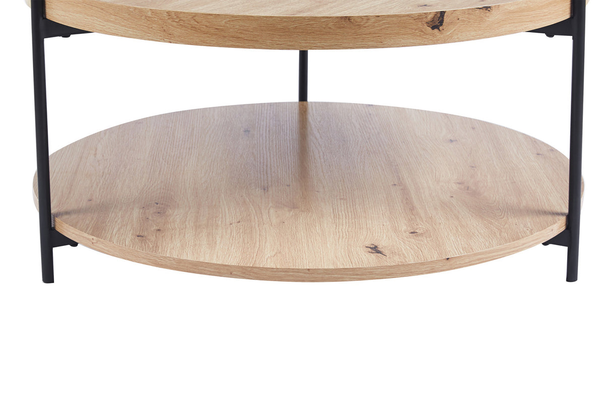 Salontafel 'Dalina' 80 cm Decor Oude eik – breedte 80 cm, diepte 80 cm en hoogte 40 cm – aanzicht 6