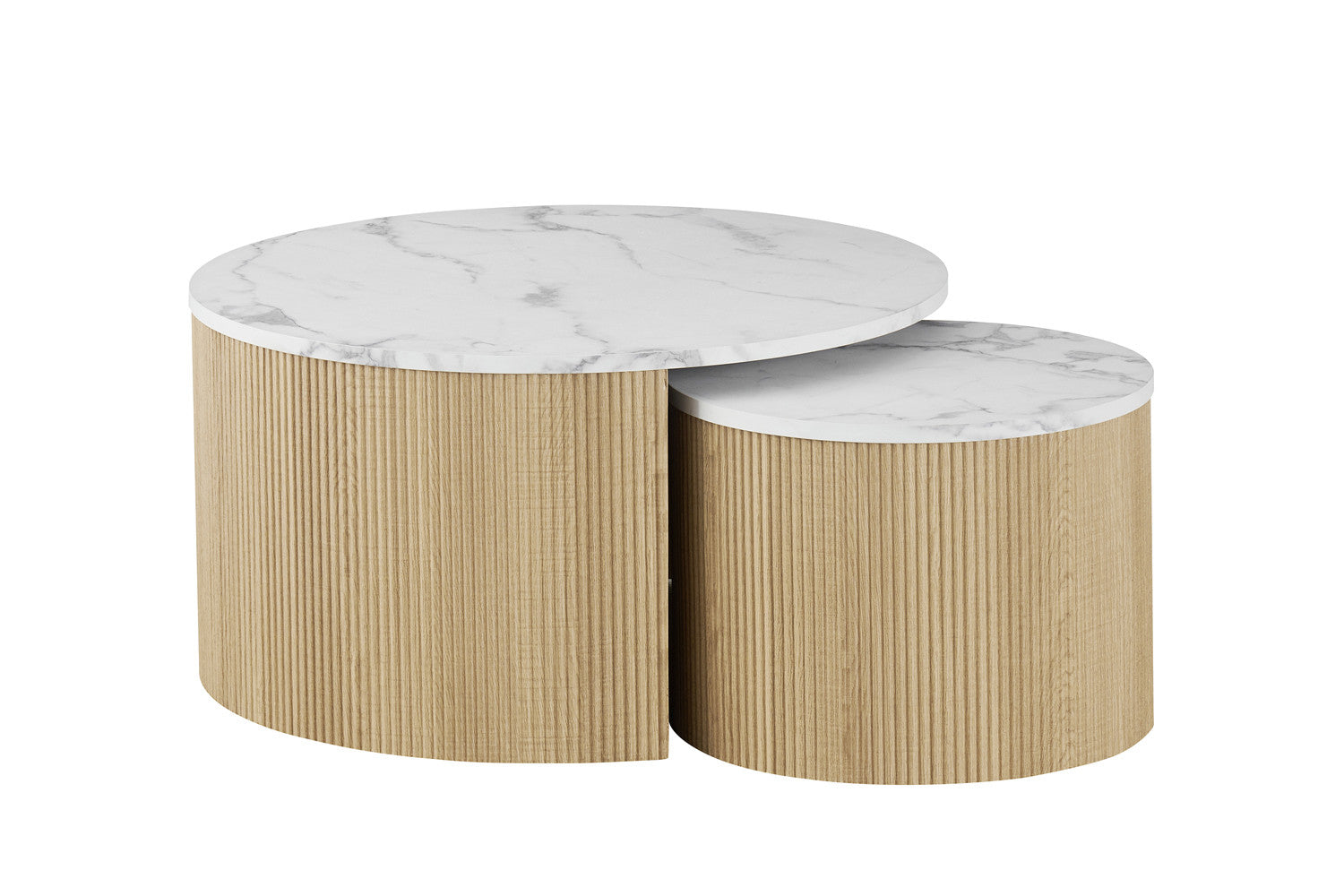 NEW - Salontafel 'Rowan' Rond Decor Marmer Beige - afbeelding 2
