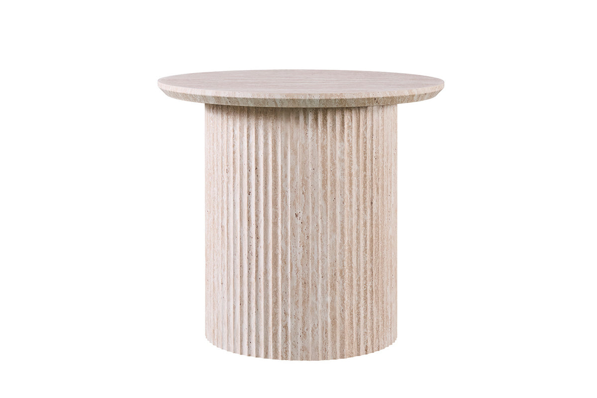 Salontafel 'Lagos' 50 cm Rond Decor Travertin Beige – breedte 50 cm, diepte 50 cm en hoogte 46 cm – aanzicht 4