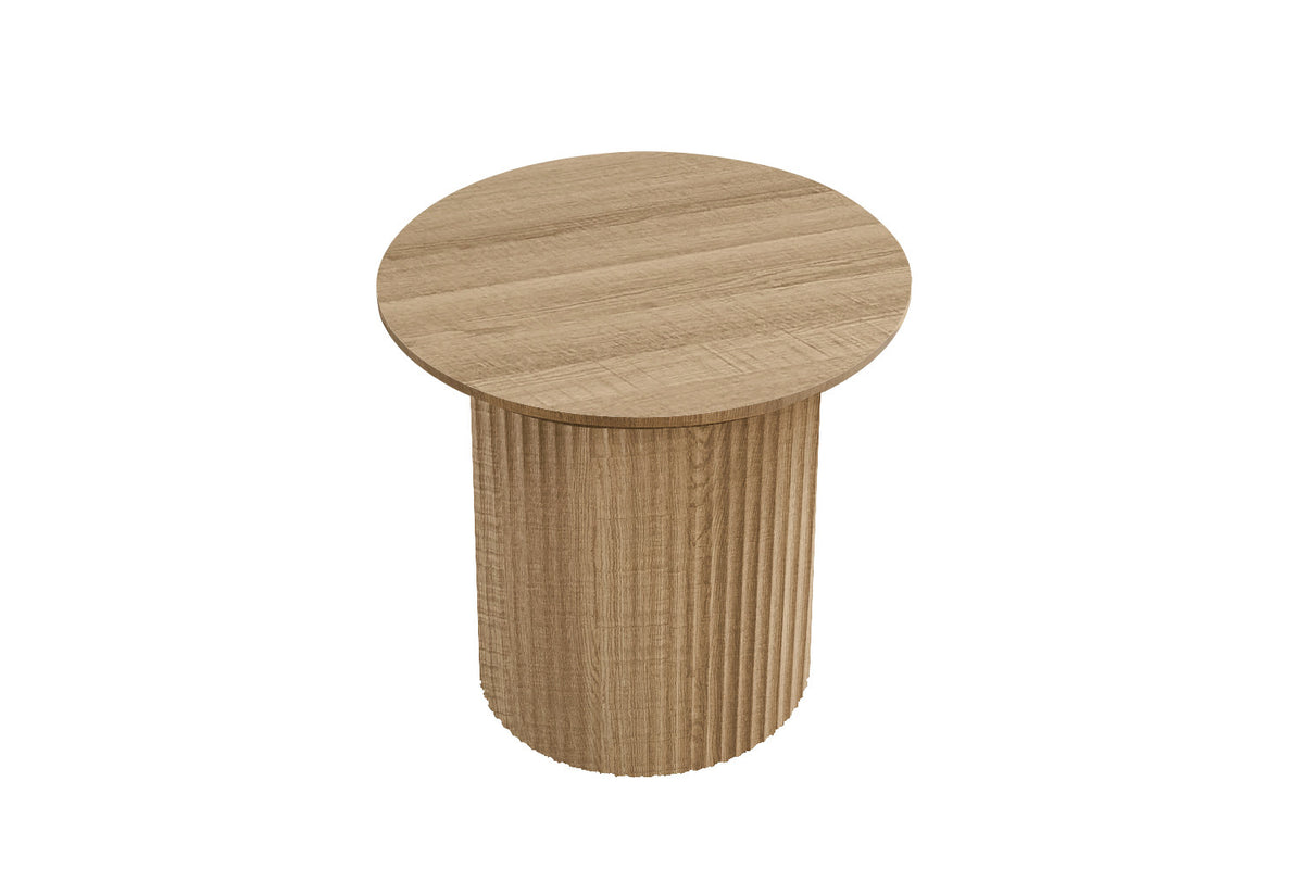 Salontafel 'Lagos' 50 cm Rond Decor Eik Naturel – breedte 50 cm, diepte 50 cm en hoogte 46 cm – aanzicht 3