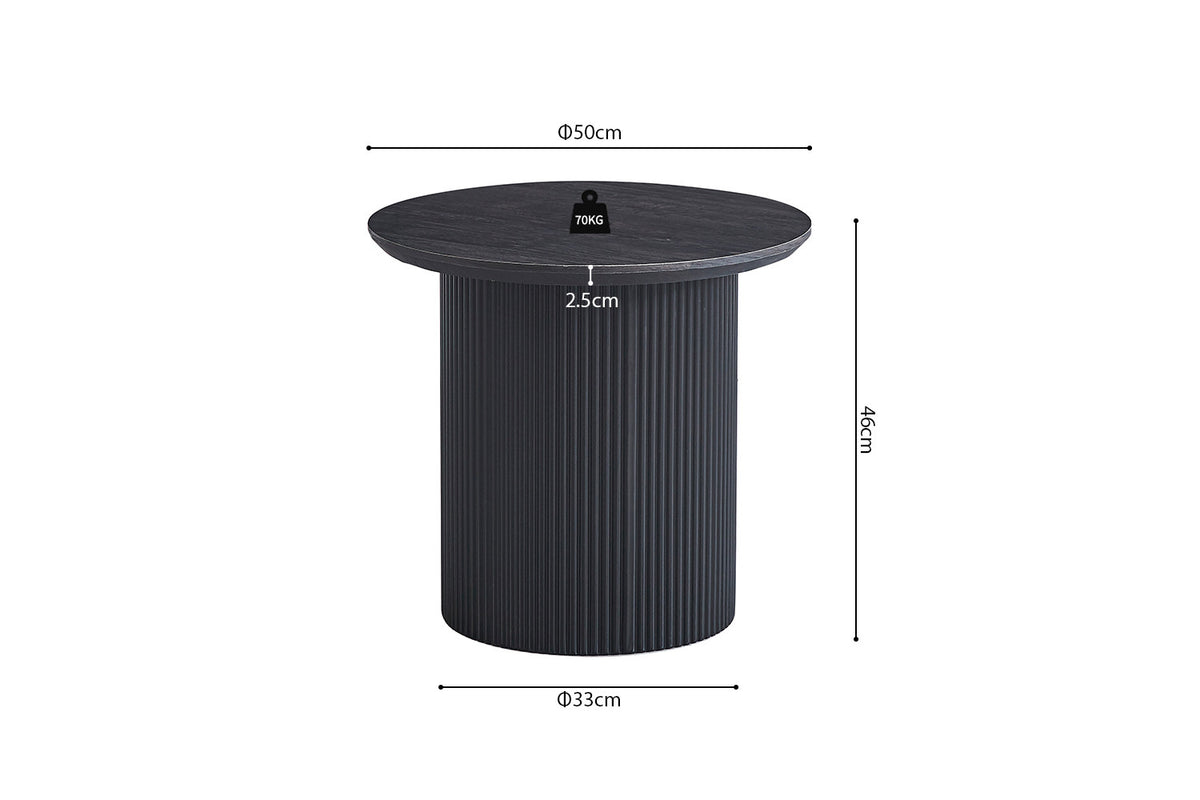 Salontafel 'Lagos' 50 cm Rond Decor Donkerbruin – breedte 50 cm, diepte 50 cm en hoogte 46 cm – aanzicht 6