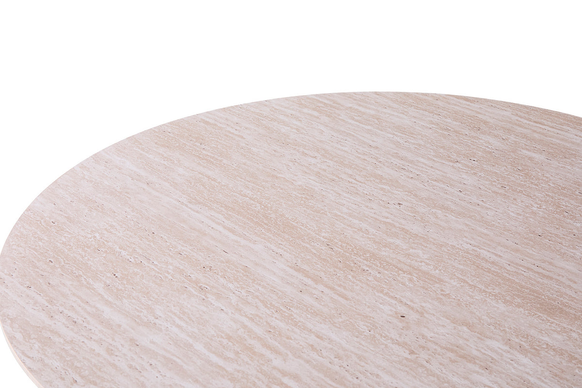 Salontafel Lagos 80 cm Rond Decor Travertin Beige – breedte 80 cm, diepte 80 cm en hoogte 38 cm – aanzicht 5