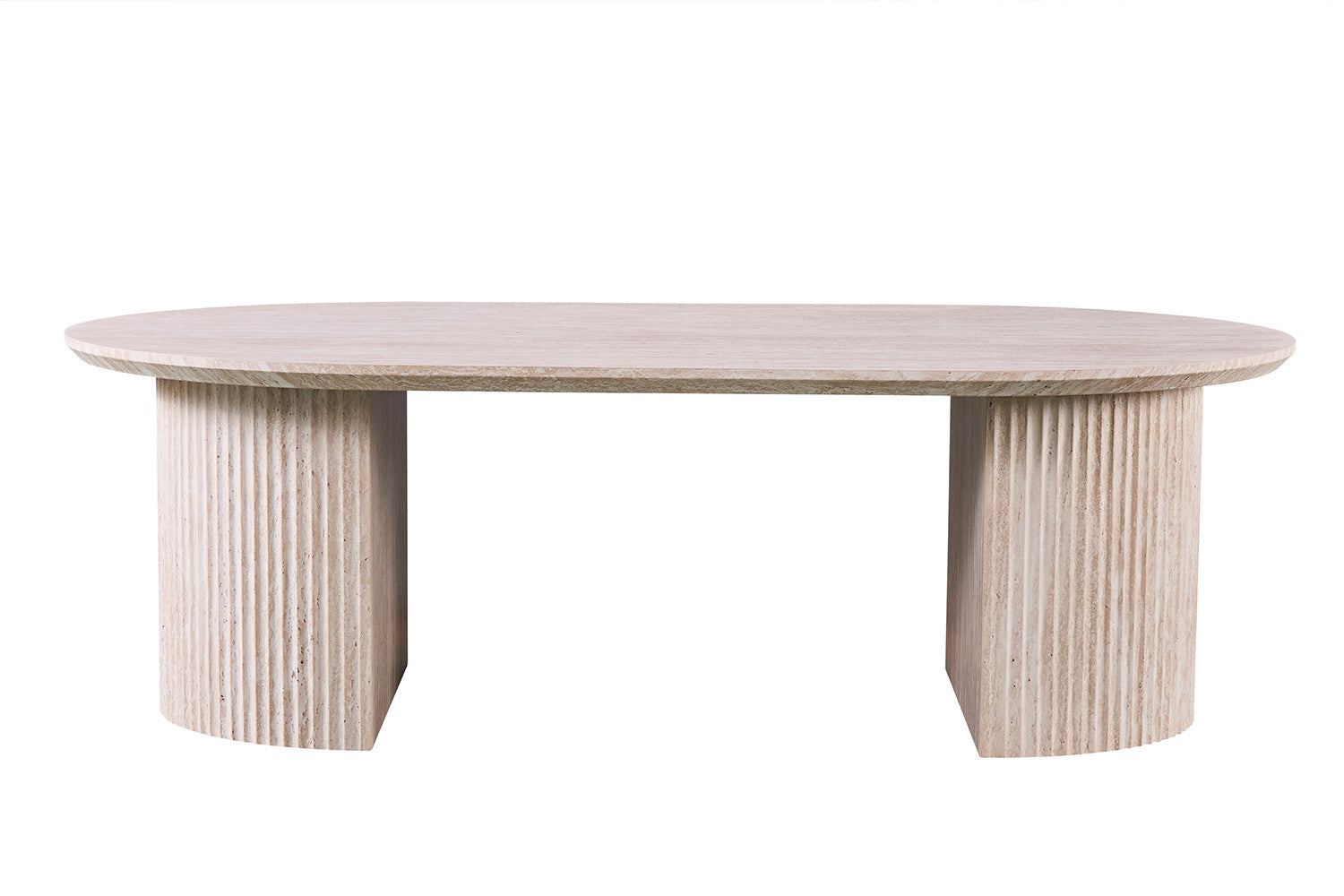 Salontafel 'Lagos' 120 cm Ovaal Decor Travertin Beige - afbeelding 2