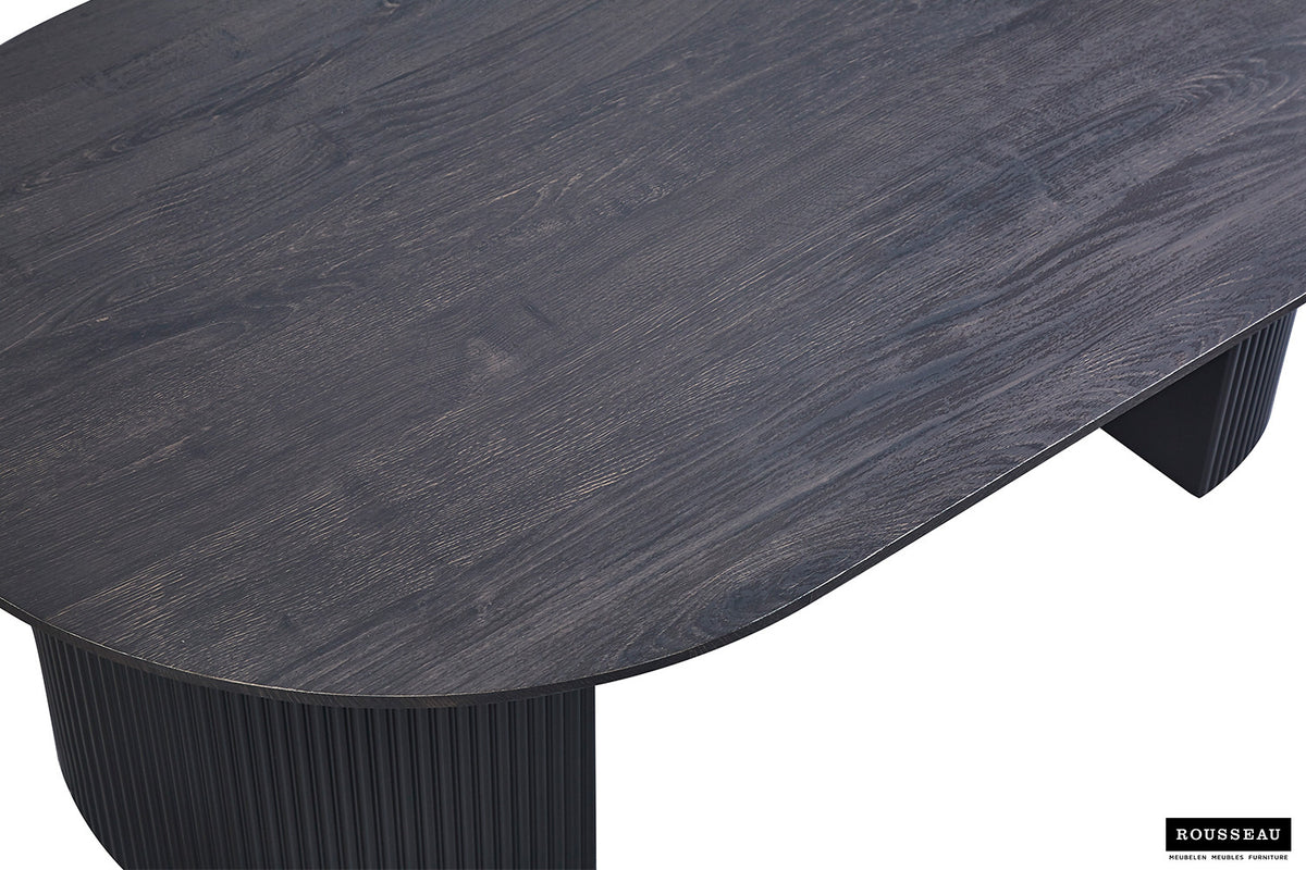 Salontafel Lagos 120 cm Ovaal Decor Donkerbruin – breedte 120 cm, diepte 70 cm en hoogte 38 cm – aanzicht 4