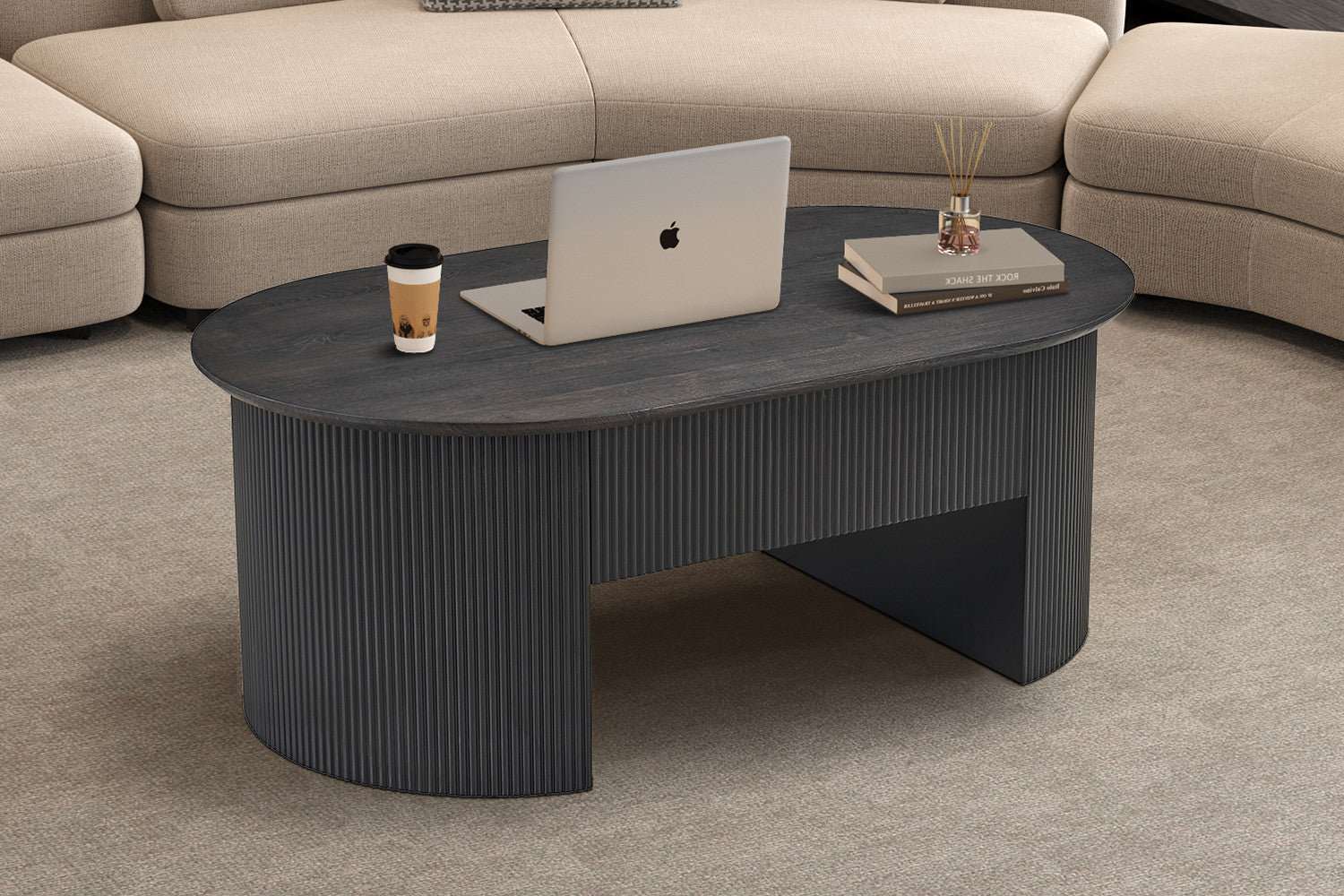 NEW - Salontafel 'Lagos' 120 cm Lift-top Decor Donkerbruin - afbeelding 2