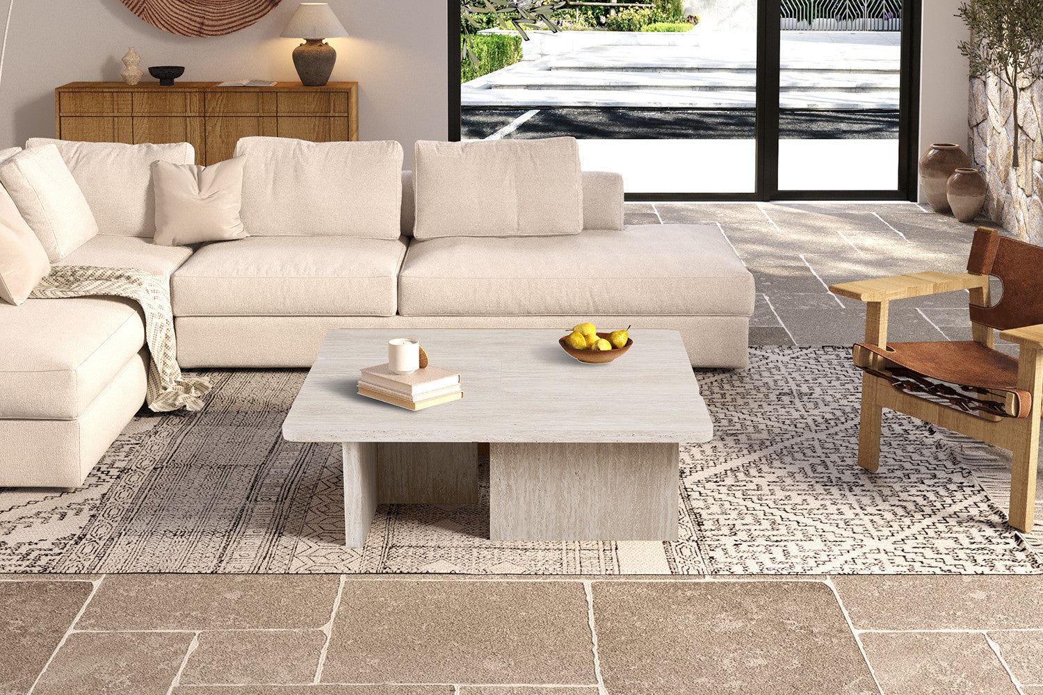NEW - Salontafel 'Arallo' Decor Travertin Beige - afbeelding 2