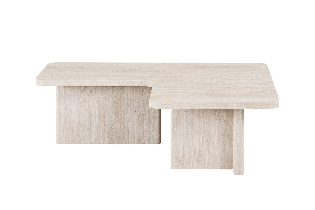 Salontafel Arallo Decor Travertin Beige – breedte 120 cm, diepte 120 cm en hoogte 38 cm – aanzicht 6