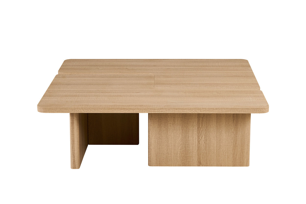 Salontafel Arallo Decor Eik Naturel – breedte 120 cm, diepte 120 cm en hoogte 38 cm – aanzicht 3