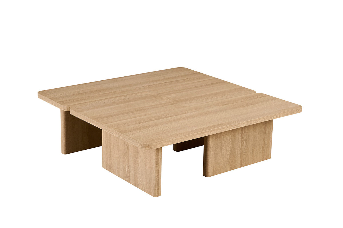 Salontafel Arallo Decor Eik Naturel – breedte 120 cm, diepte 120 cm en hoogte 38 cm – aanzicht 4