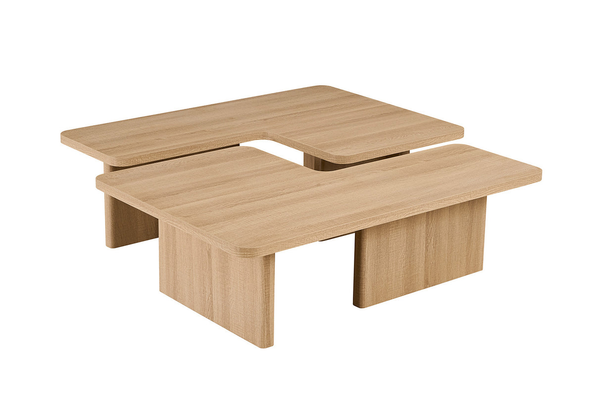 Salontafel Arallo Decor Eik Naturel – breedte 120 cm, diepte 120 cm en hoogte 38 cm – aanzicht 5