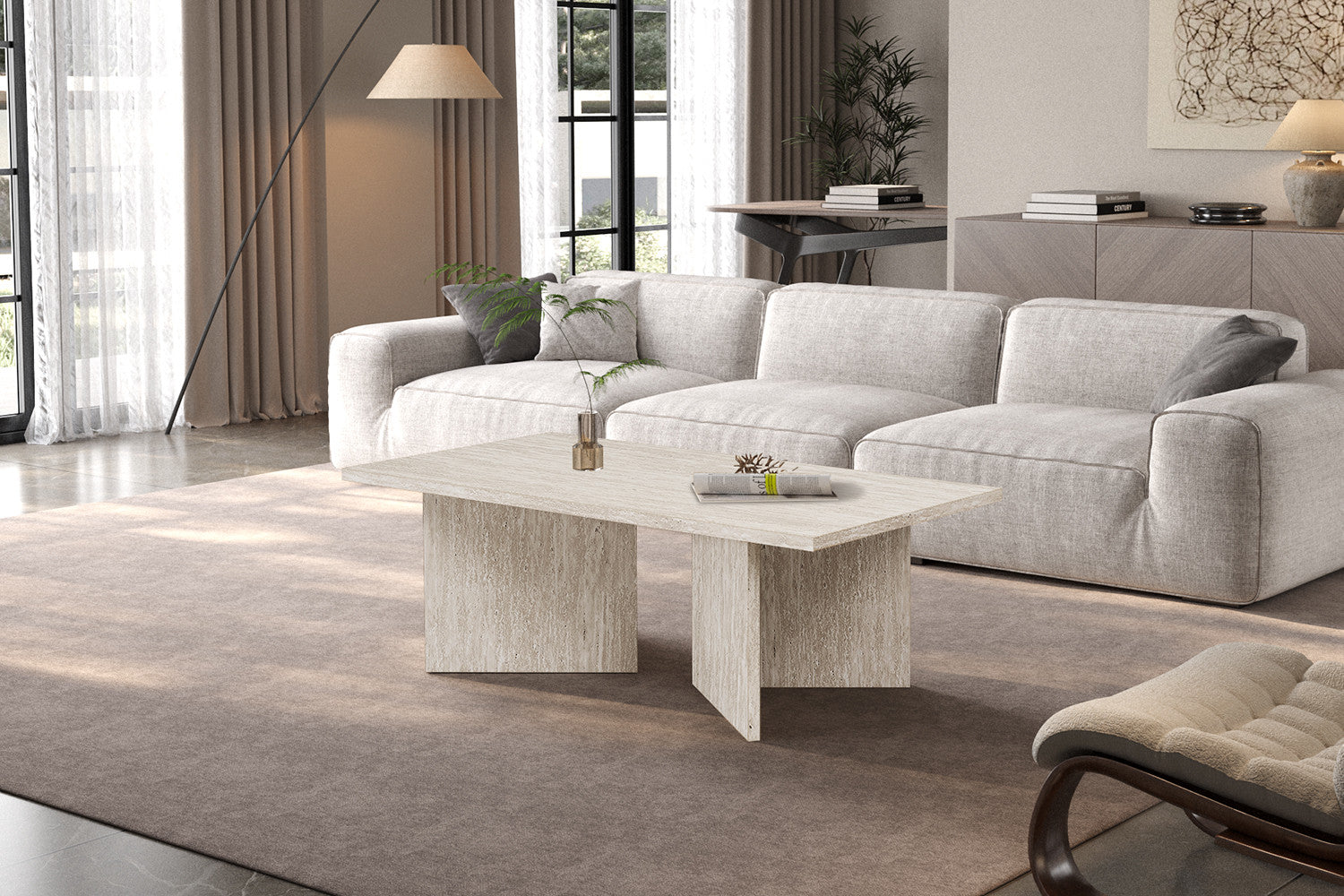 NEW - Salontafel 'Litar' Decor Travertin Beige - afbeelding 2
