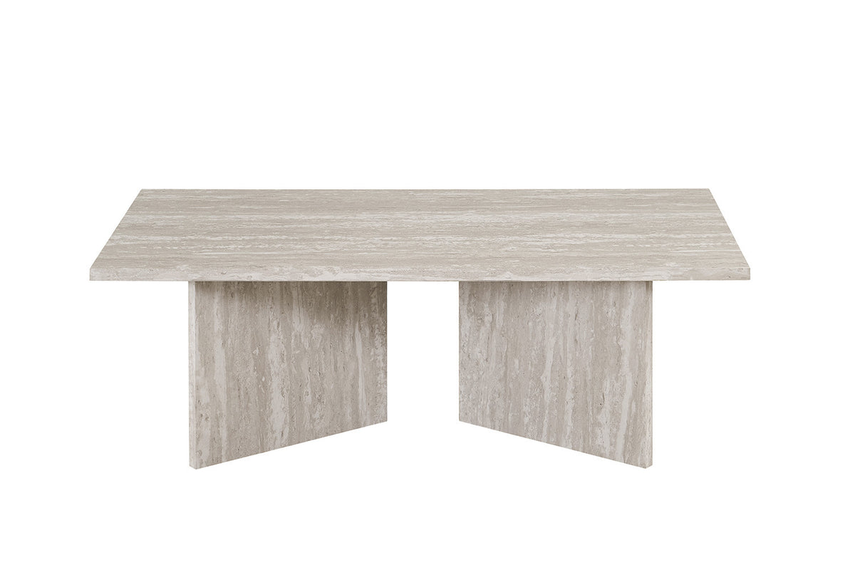 Salontafel Litar Decor Travertin Grijs – breedte 125 cm, diepte 65 cm en hoogte 42 cm – aanzicht 3