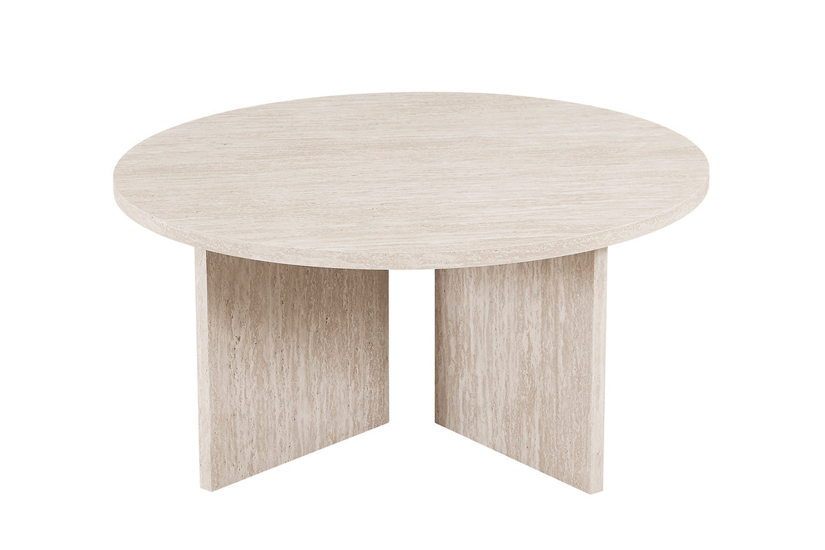 Salontafel Drasir Rond Decor Travertin Beige – breedte 90 cm, diepte 90 cm en hoogte 42 cm – aanzicht 3
