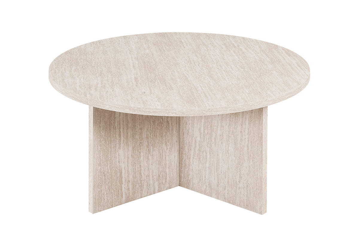 Salontafel Drasir Rond Decor Travertin Beige – breedte 90 cm, diepte 90 cm en hoogte 42 cm – aanzicht 4