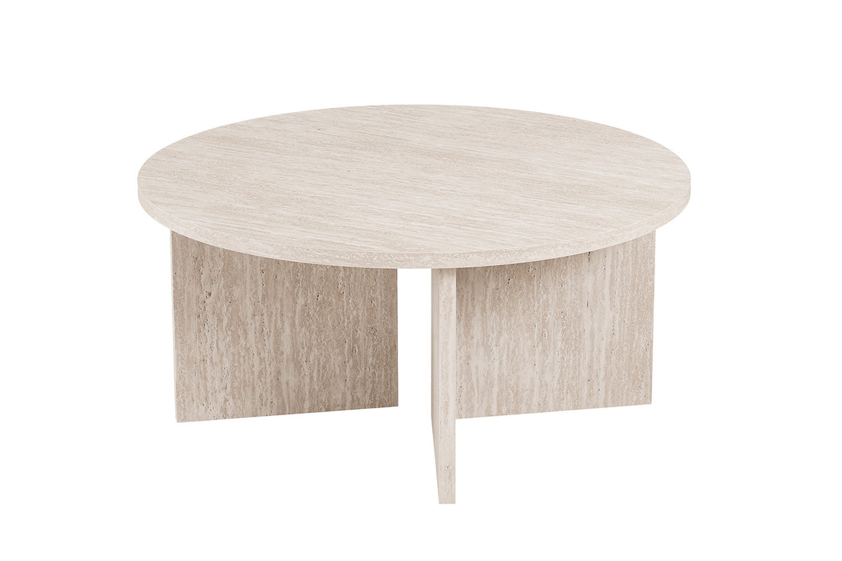 Salontafel Drasir Rond Decor Travertin Beige – breedte 90 cm, diepte 90 cm en hoogte 42 cm – aanzicht 5