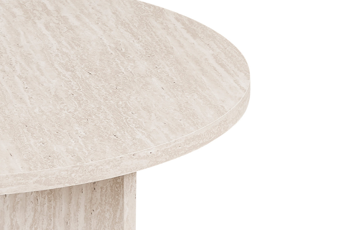 Salontafel Drasir Rond Decor Travertin Beige – breedte 90 cm, diepte 90 cm en hoogte 42 cm – aanzicht 6