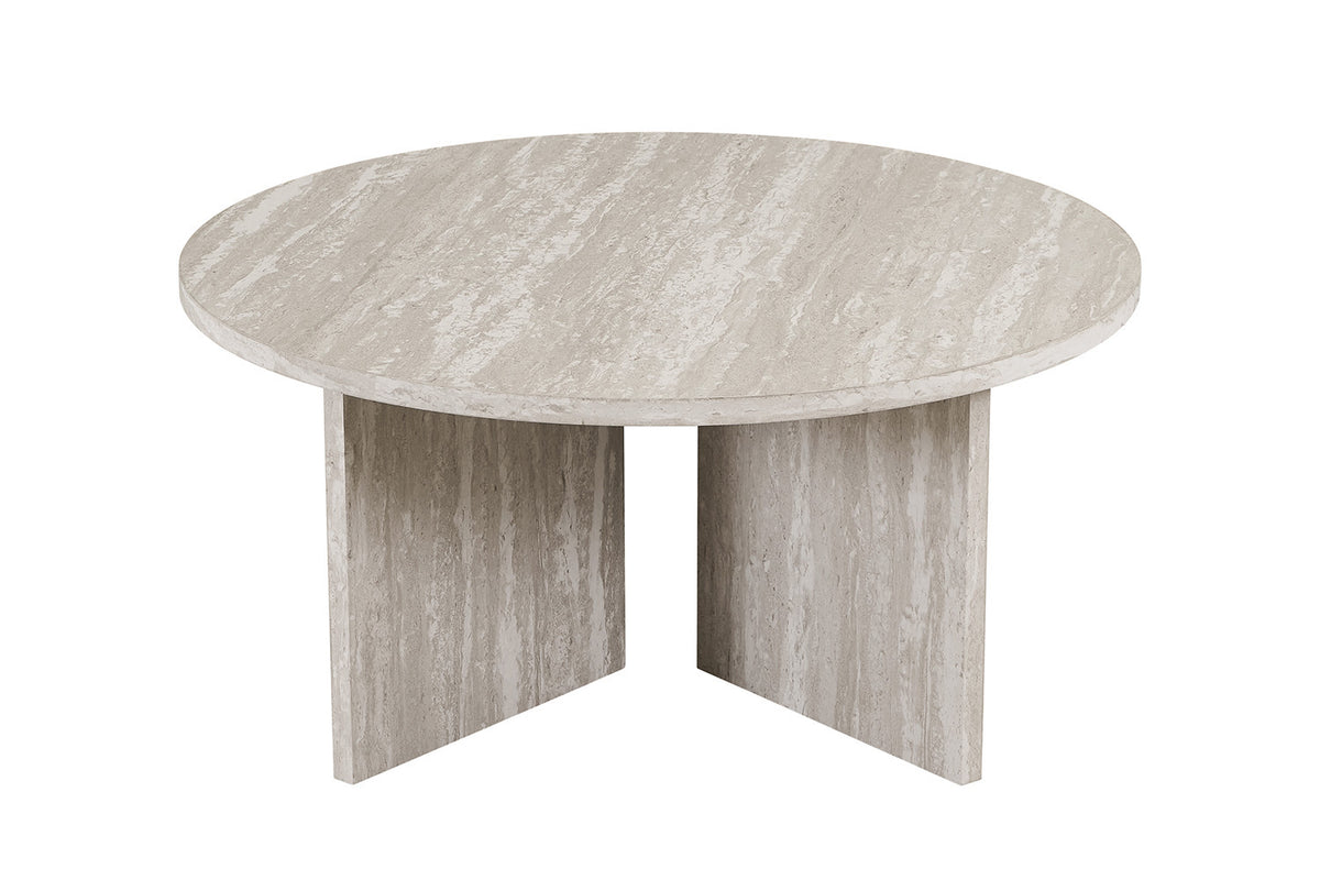 Salontafel Drasir Rond Decor Travertin Grijs – breedte 90 cm, diepte 90 cm en hoogte 42 cm – aanzicht 3