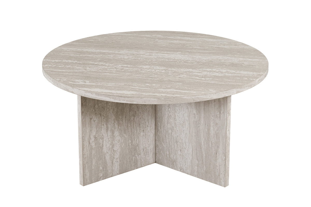 Salontafel Drasir Rond Decor Travertin Grijs – breedte 90 cm, diepte 90 cm en hoogte 42 cm – aanzicht 4