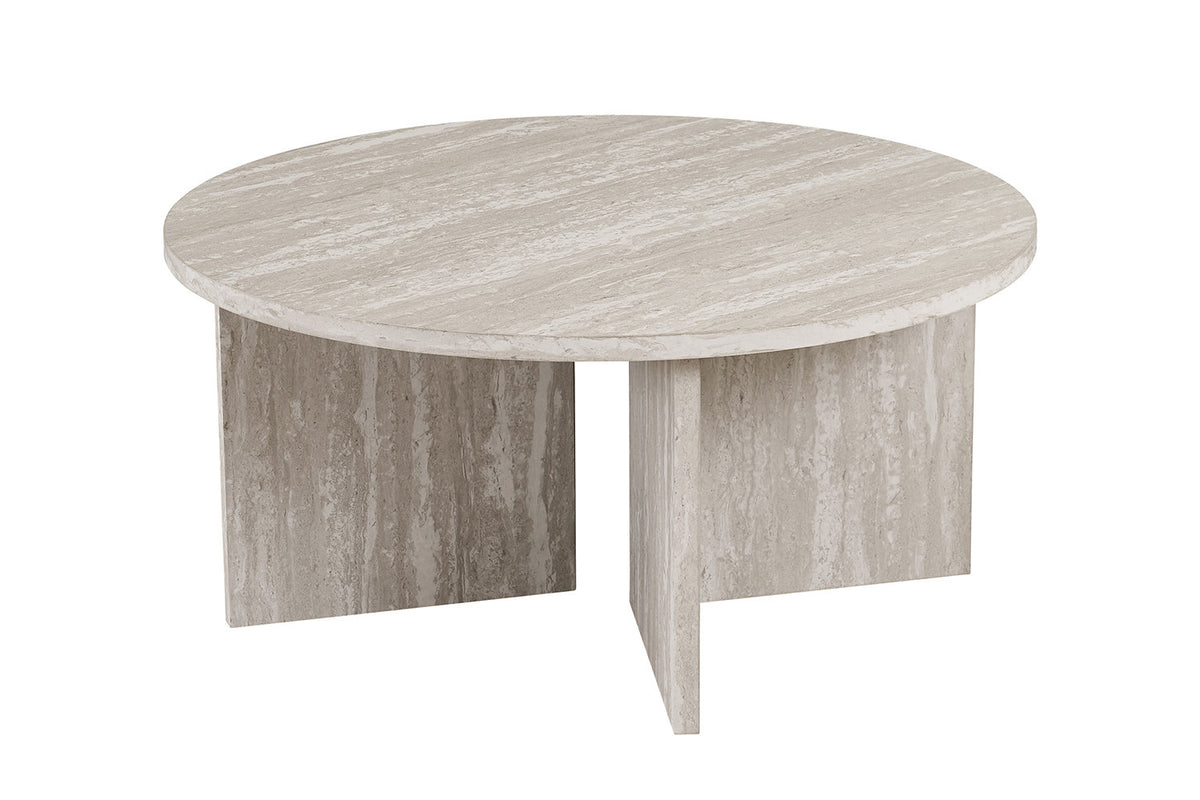 Salontafel Drasir Rond Decor Travertin Grijs – breedte 90 cm, diepte 90 cm en hoogte 42 cm – aanzicht 5
