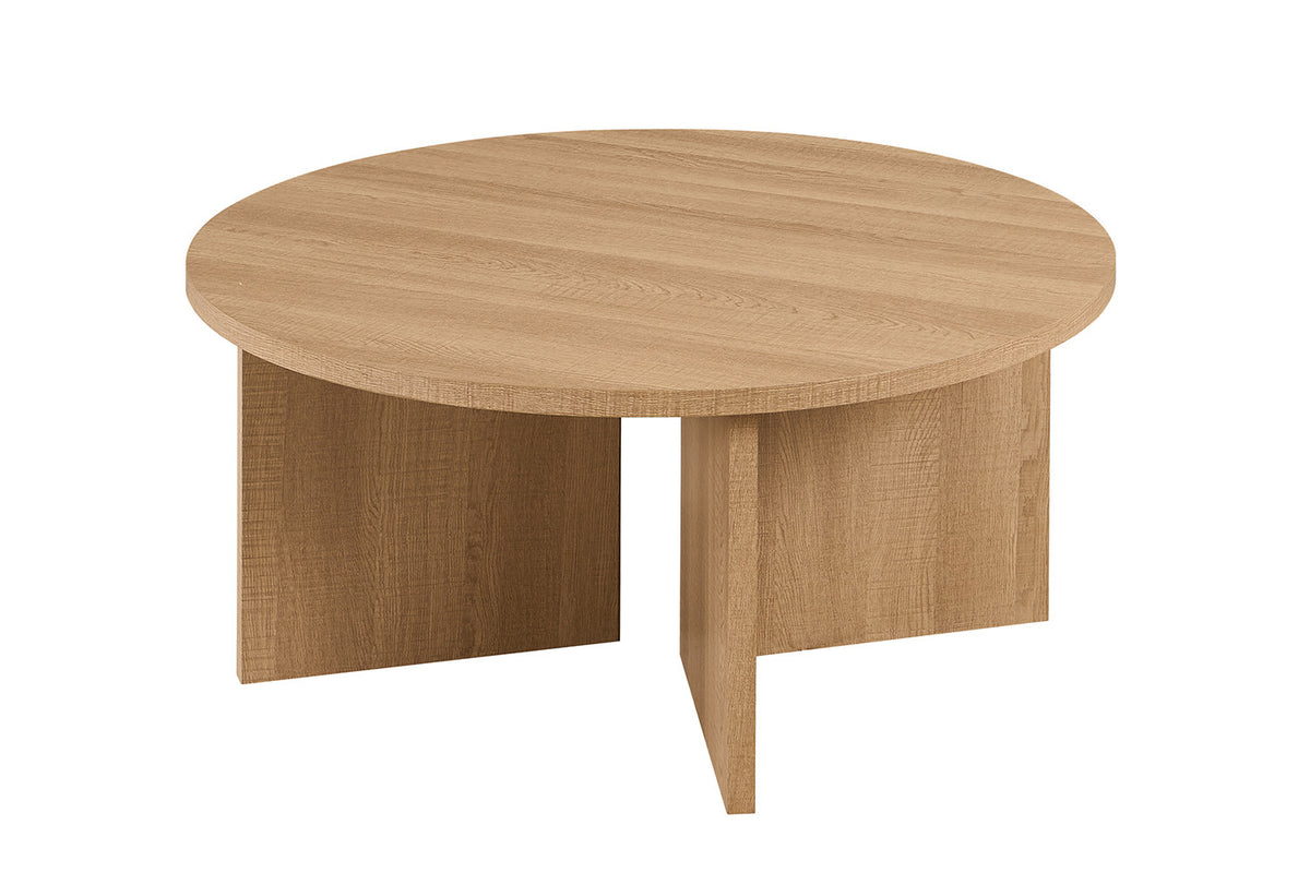 Salontafel Drasir Rond Decor Eik Naturel – breedte 90 cm, diepte 90 cm en hoogte 42 cm – aanzicht 3