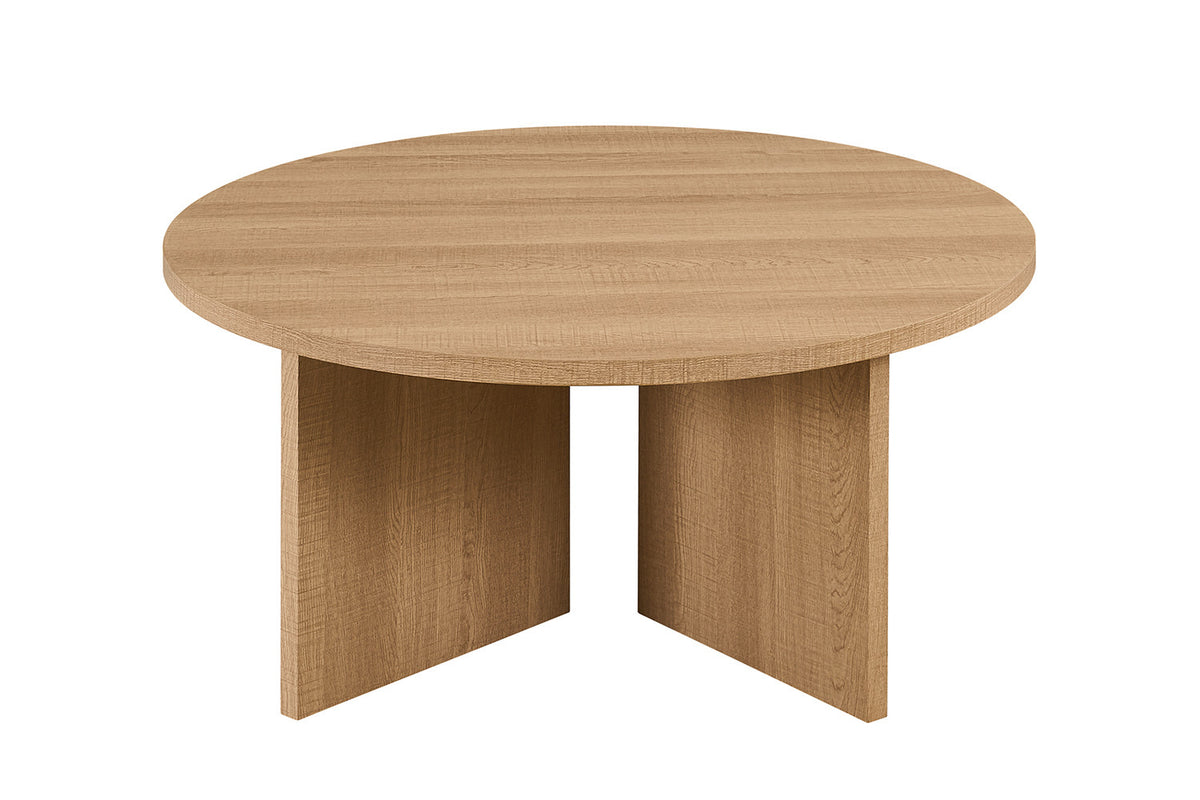Salontafel Drasir Rond Decor Eik Naturel – breedte 90 cm, diepte 90 cm en hoogte 42 cm – aanzicht 4