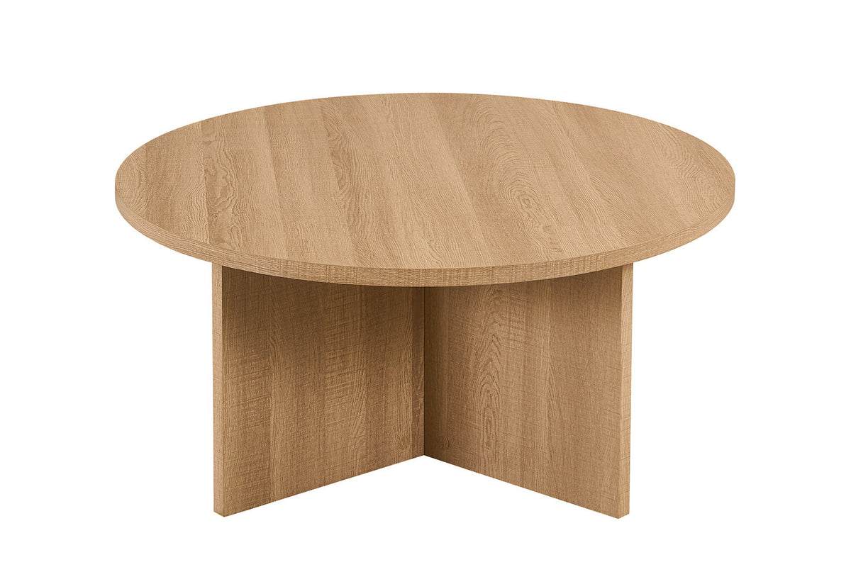 Salontafel Drasir Rond Decor Eik Naturel – breedte 90 cm, diepte 90 cm en hoogte 42 cm – aanzicht 5