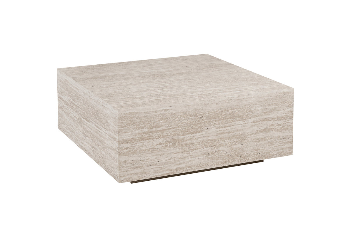 Salontafel Jane Decor Travertin Beige – breedte 90 cm, diepte 90 cm en hoogte 38 cm – aanzicht 2