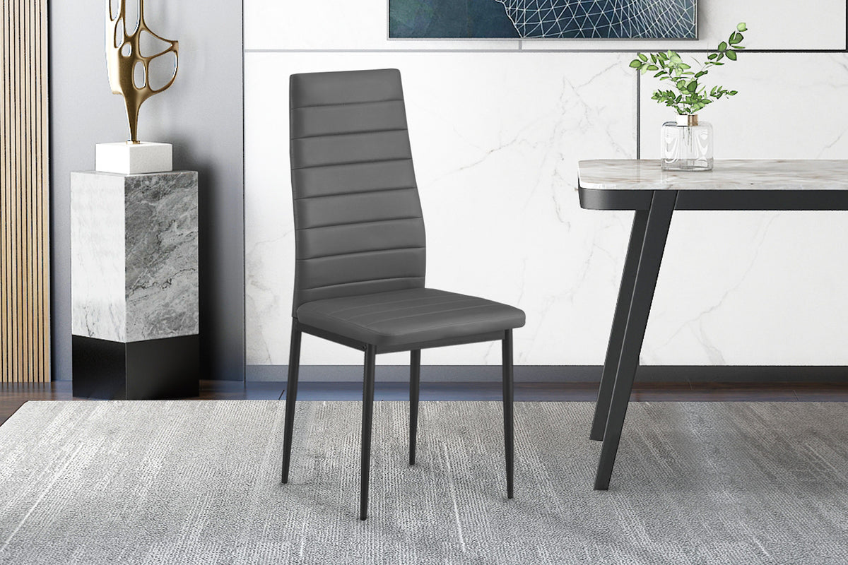 Set van 4 stoelen Cato/Kenzo PU Grijs – breedte 41 cm, diepte 48 cm en hoogte 96 cm – aanzicht 2