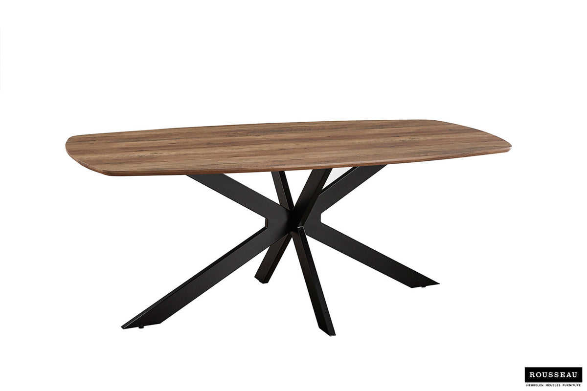 Tafel Aziz 200 cm Deens Ovaal Decor Mango – breedte 200 cm, diepte 100 cm en hoogte 76 cm – aanzicht 4