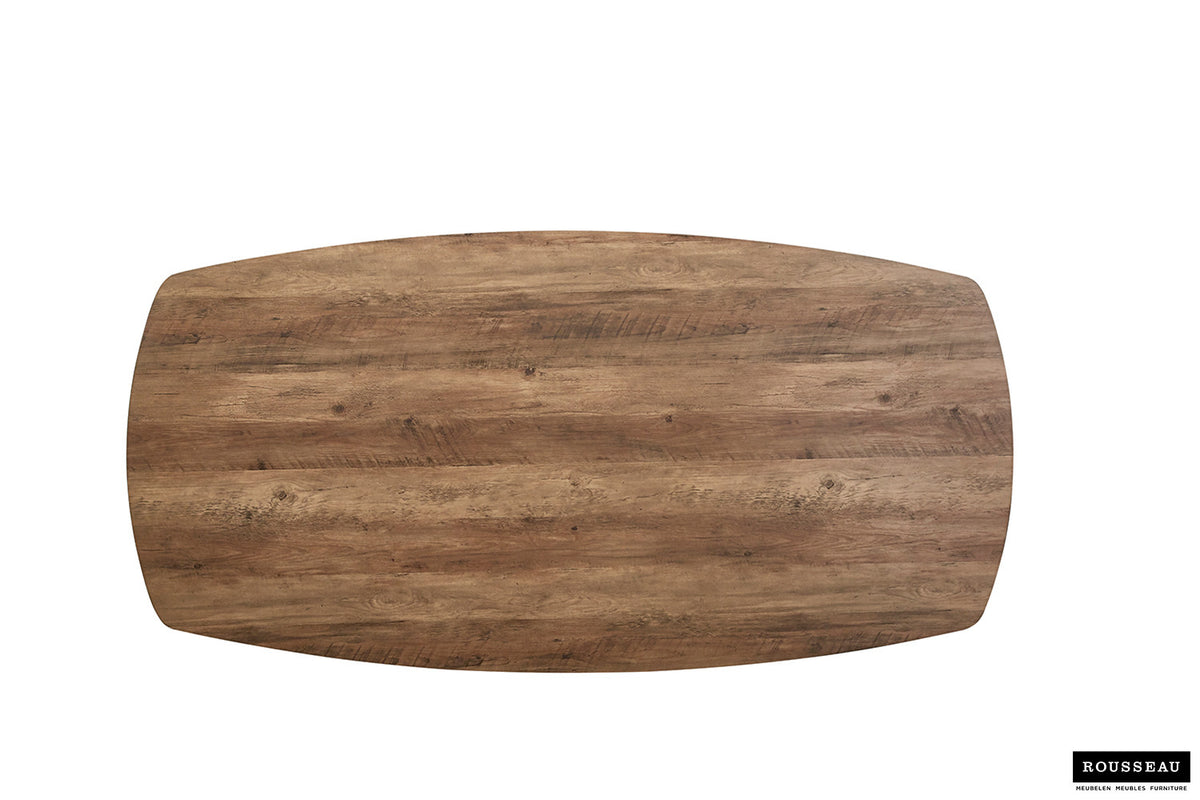 Tafel Aziz 200 cm Deens Ovaal Decor Mango – breedte 200 cm, diepte 100 cm en hoogte 76 cm – aanzicht 5