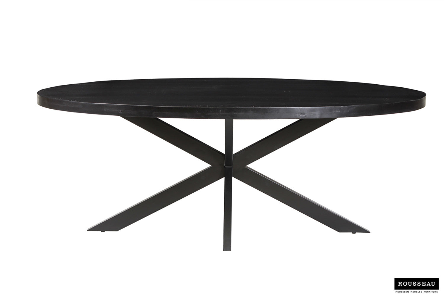 SALE - Tafel 'Alexa' 200 cm Ovaal Mango hout zwart - afbeelding 2