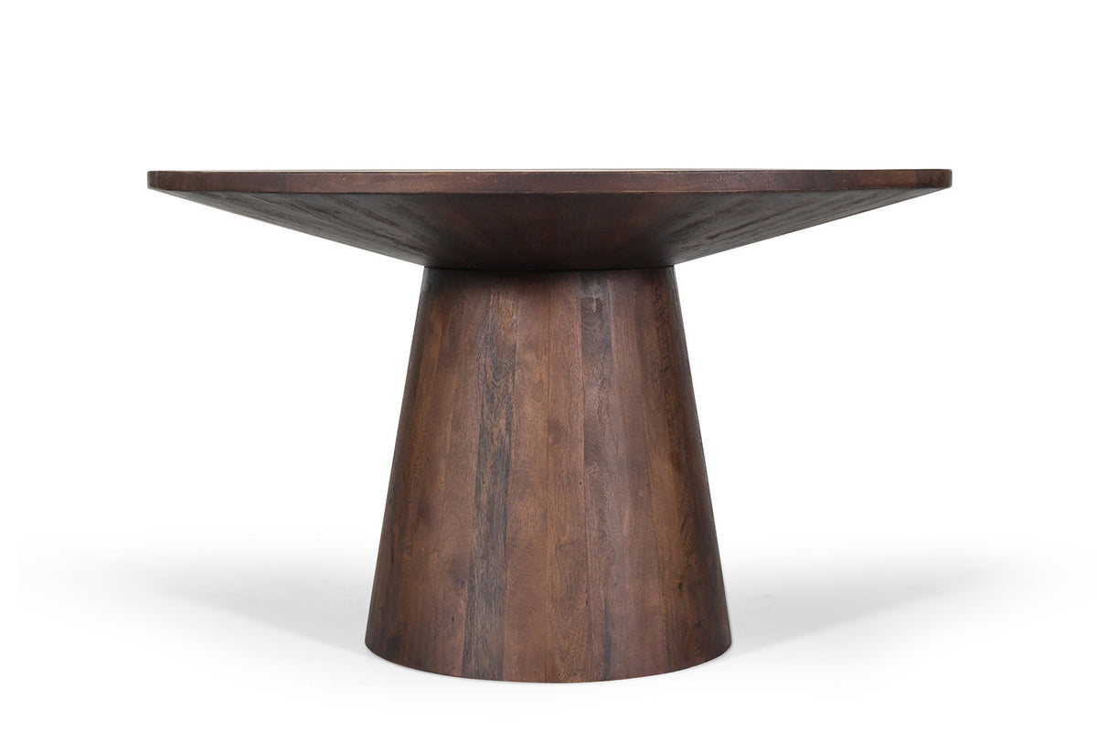 Tafel Tommy 130 cm Rond Mango hout Bruin – breedte 130 cm, diepte 130 cm en hoogte 77 cm – aanzicht 3