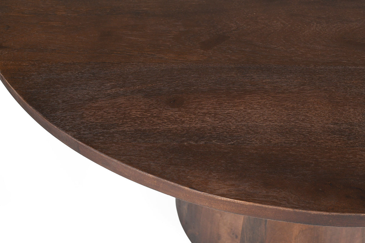 Tafel Tommy 130 cm Rond Mango hout Bruin – breedte 130 cm, diepte 130 cm en hoogte 77 cm – aanzicht 6