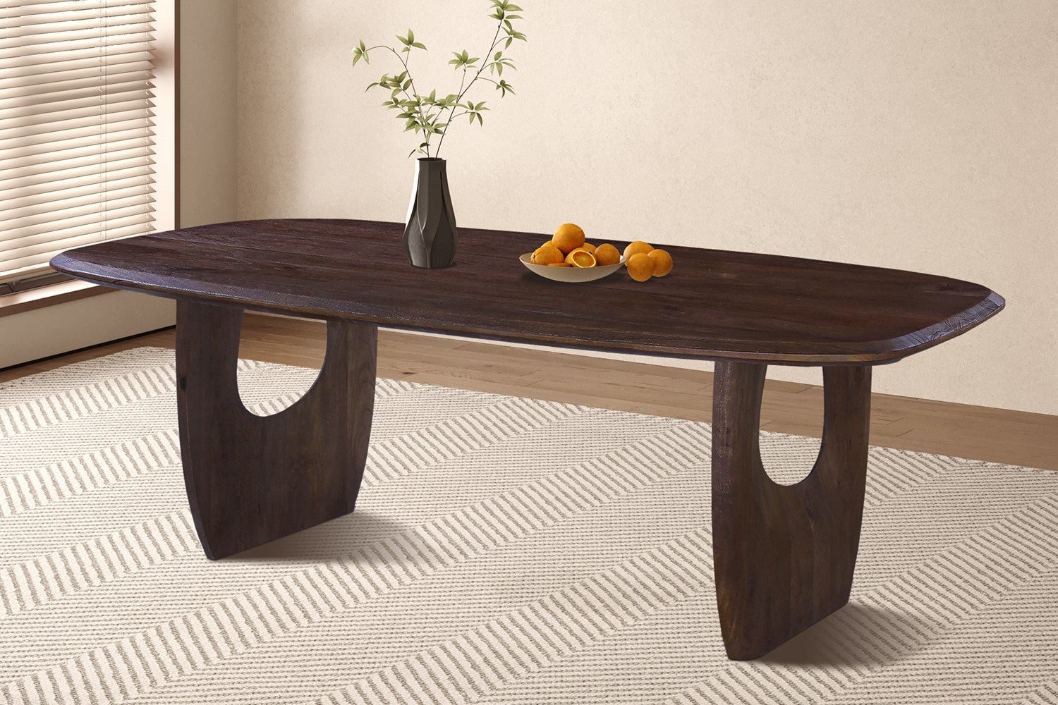 NEW - Tafel 'Braga' Deens Ovaal Mango hout Donkerbruin - afbeelding 2