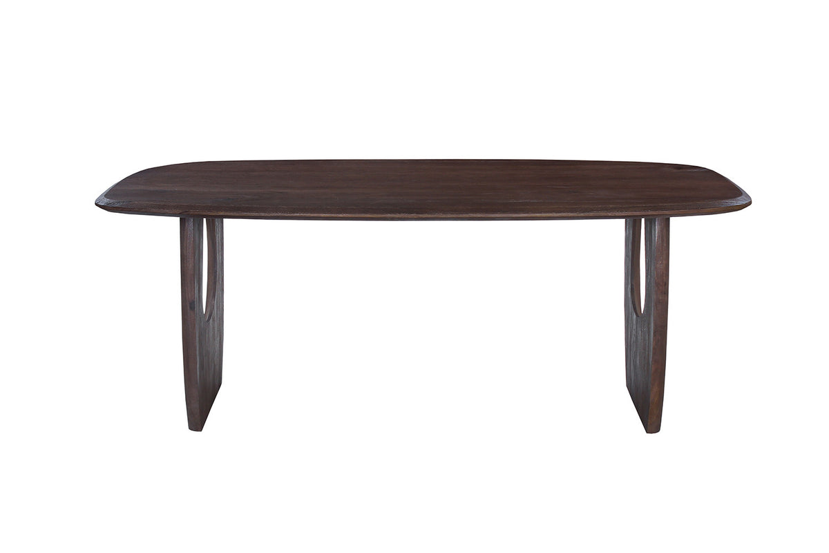 Tafel Braga Deens Ovaal Mango hout Donkerbruin – breedte 200 cm, diepte 100 cm en hoogte 76 cm – aanzicht 4