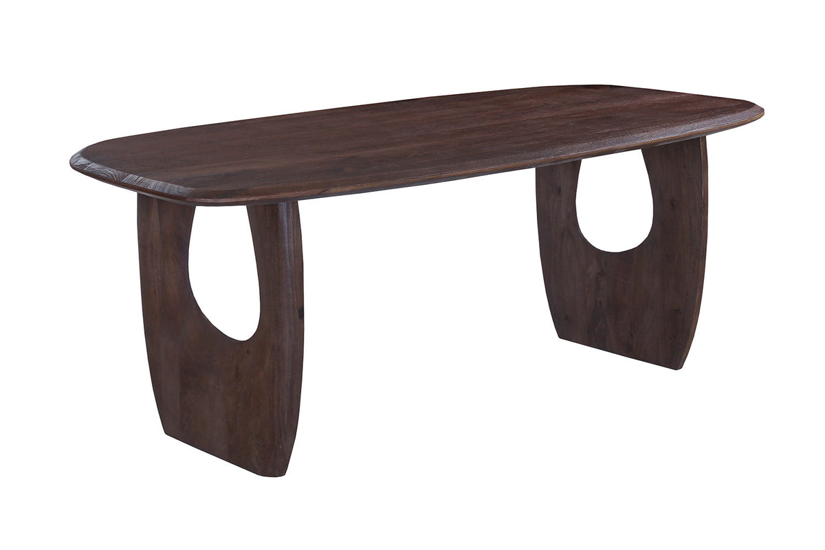 Tafel Braga Deens Ovaal Mango hout Donkerbruin – breedte 200 cm, diepte 100 cm en hoogte 76 cm – aanzicht 5