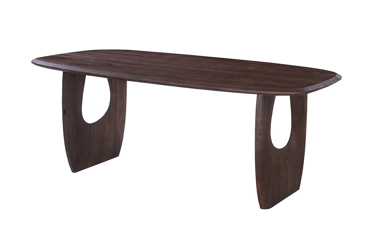 Tafel Braga Deens Ovaal Mango hout Donkerbruin – breedte 200 cm, diepte 100 cm en hoogte 76 cm – aanzicht 6