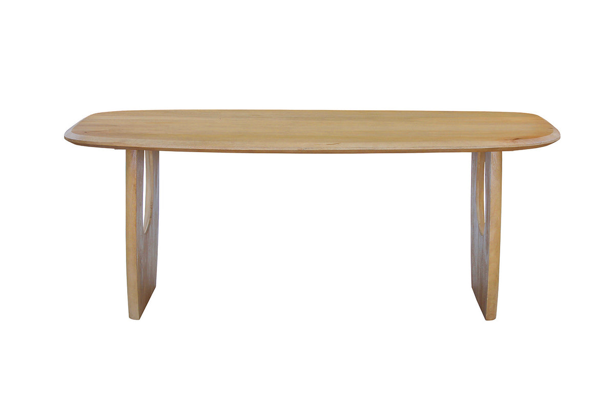 Tafel Braga Deens Ovaal Mango hout Amandel – breedte 200 cm, diepte 100 cm en hoogte 76 cm – aanzicht 4